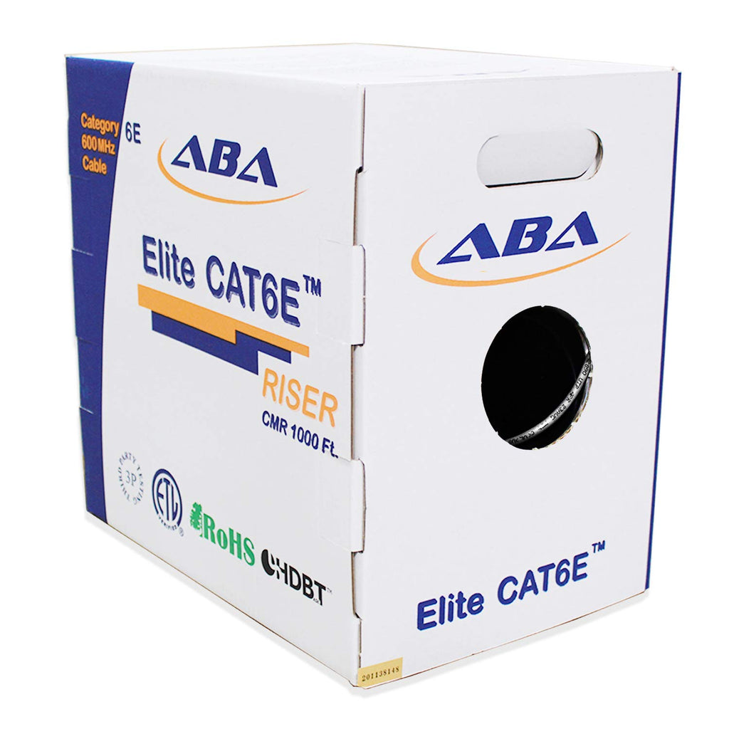 Blue 1000ft UTP 24AWG Solid Bare Copper CAT6E Riser Ethernet Cable U699