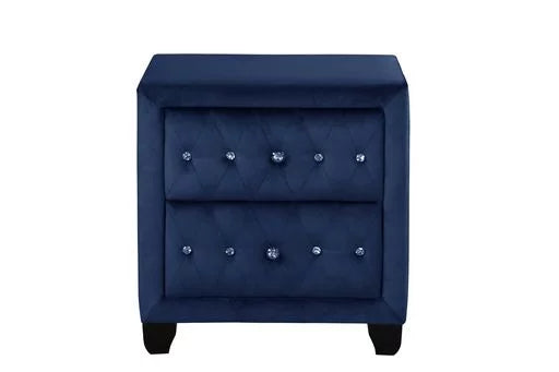 Blue Tufted Upholstery Wood Bedroom Set D652