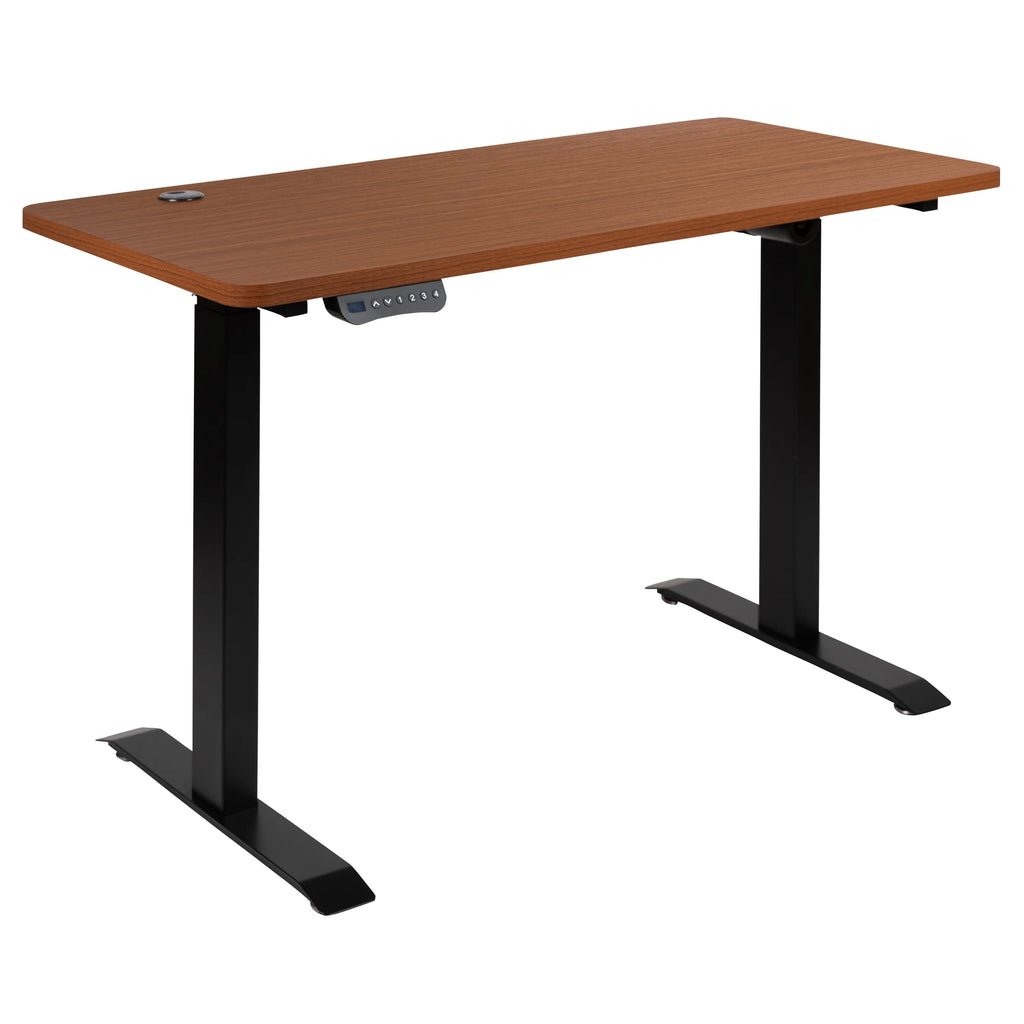 Electric Height Adjustable Standing Desk 48" Wide x 24" Deep Mahogany B594
