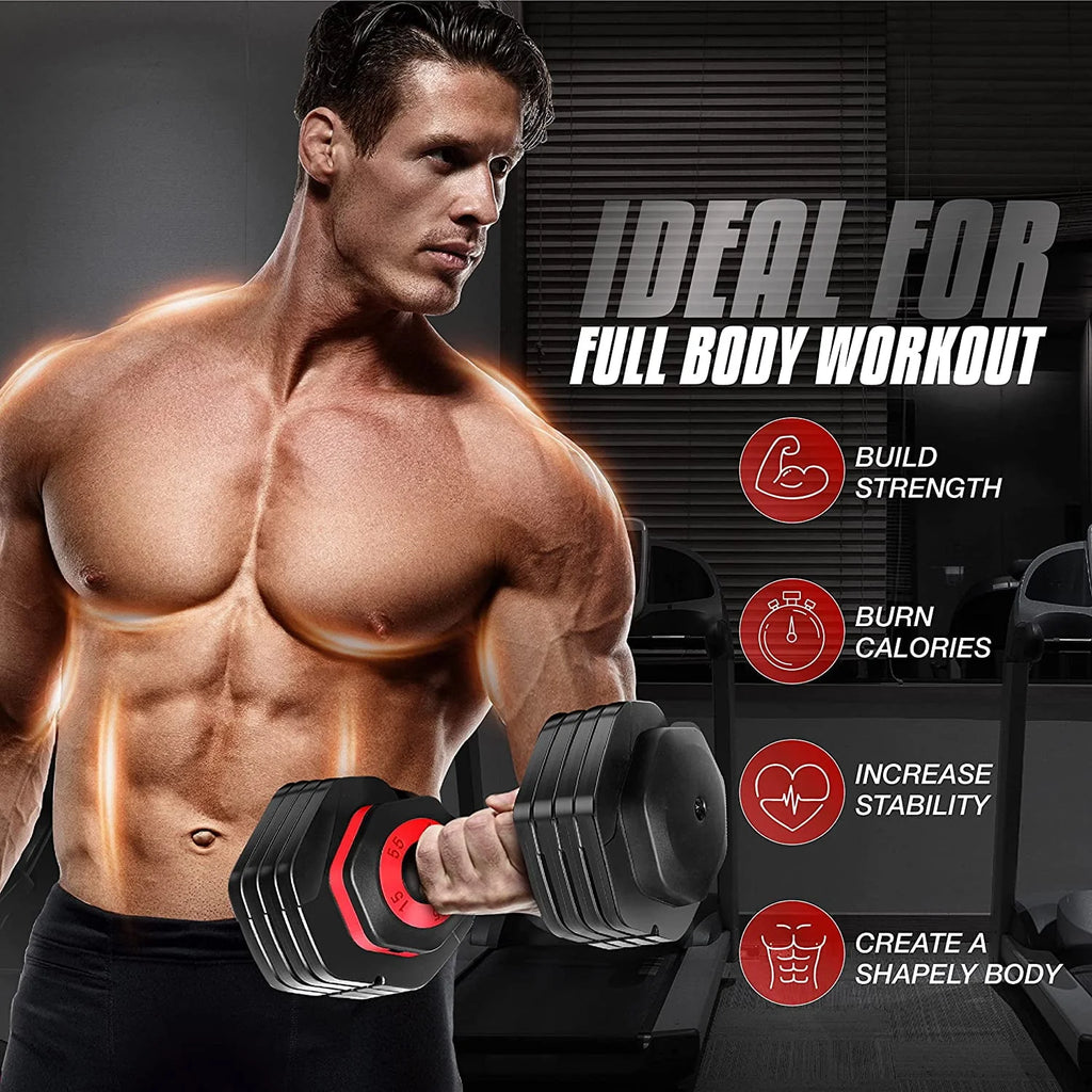 Adjustable Dumbbell 15-55 Black Single B631
