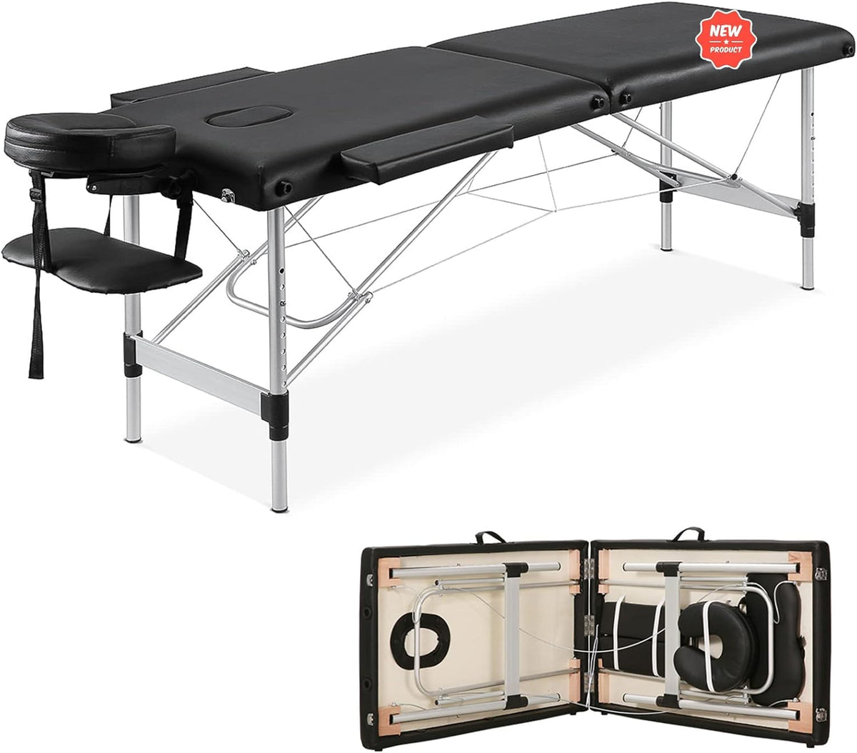 Portable Height Adjustable 2 Section Massage Table P9245