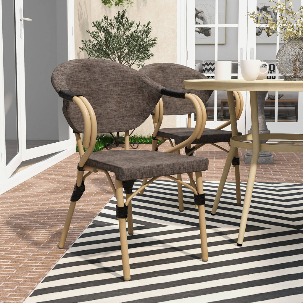 Natural Tone Patio Side Chairs Set of 2 N9950