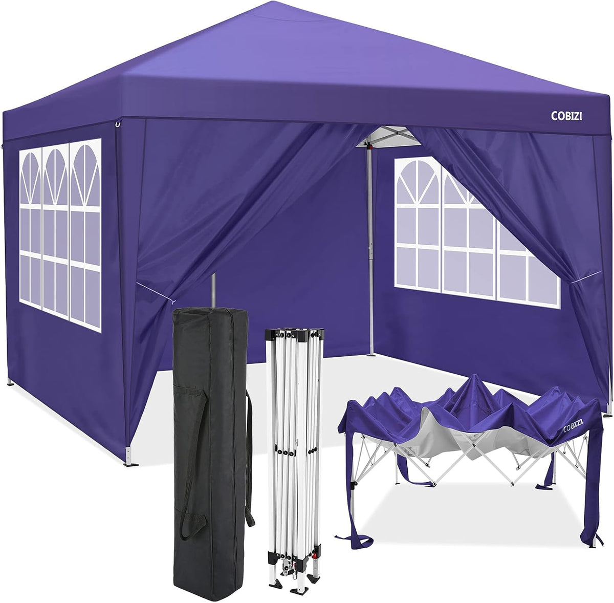 10x10ft Pop Up Canopy Tent with Wheeled Carry Bag J9428