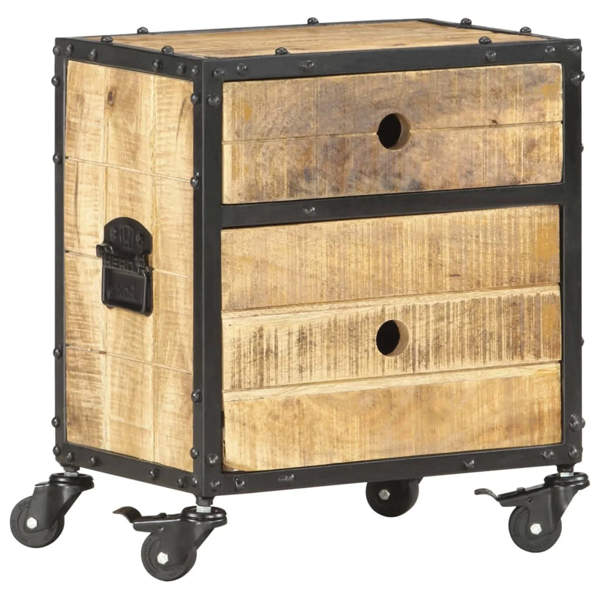 Rough Mango Wood Bedside Cabinet P154