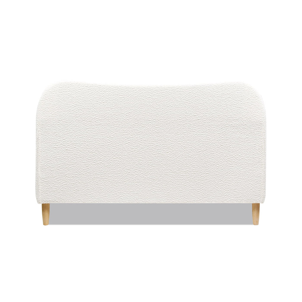 Queen Ivory White Boucle Upholstered Platform Bed X2482