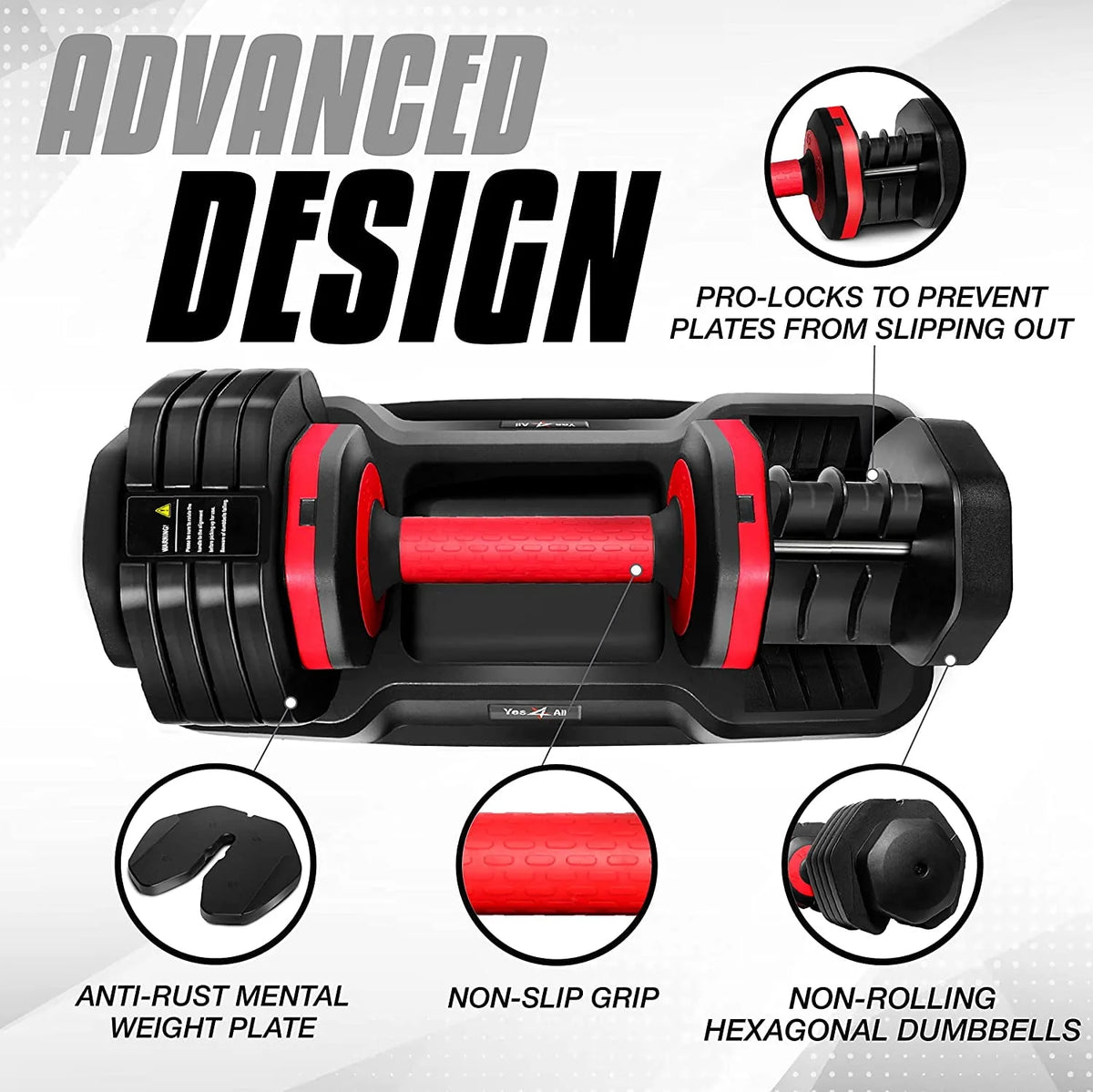 Adjustable Dumbbell 15-55 Black Single B631