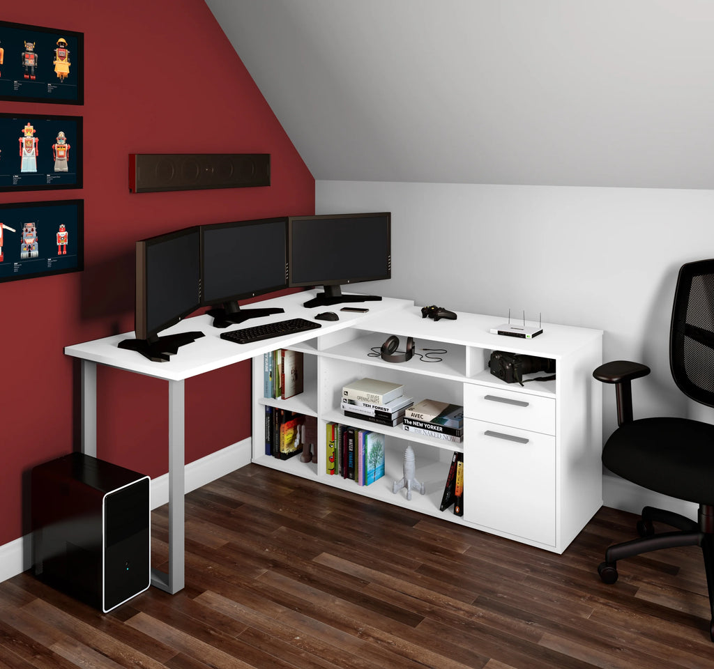 L-Shaped Desk in white X142