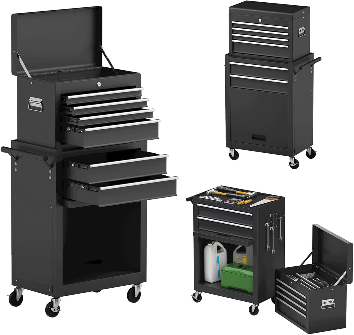 6 Drawer Rolling Tool Chest Storage Cabinet with Locking System B53713
