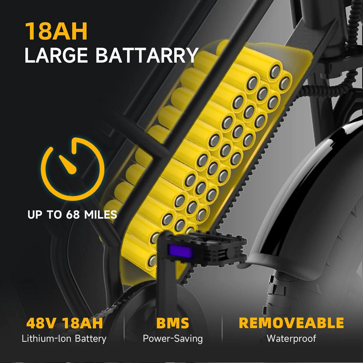 Electric Bike 20 Fat Tire 1500W 48V 18AH O817202