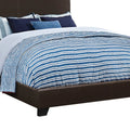 Vegan Faux Leather Queen Size Platform Bed Brown C752
