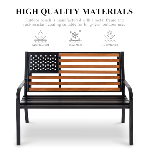 50" Cast Iron Metal Outdoor Bench D116