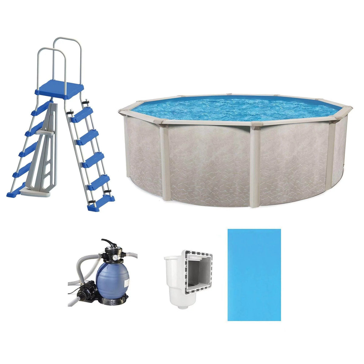 Gray Steel Above Ground Swimming Pool Kit H754