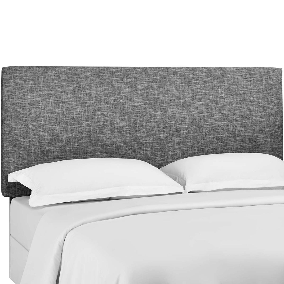 Light Gray Upholstered Linen Fabric Headboard U8091