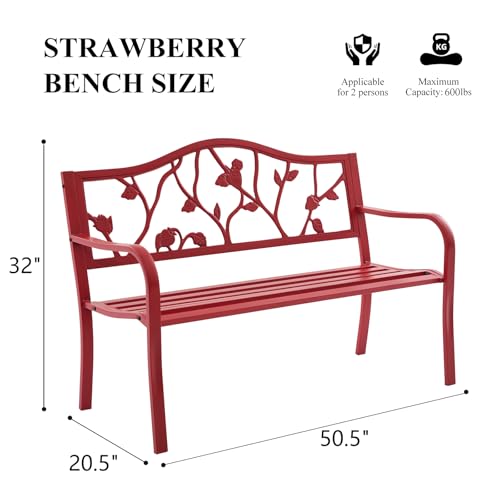 50" Cast Iron Metal Outdoor Bench D116