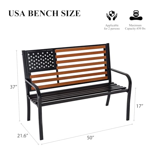 50" Cast Iron Metal Outdoor Bench D116