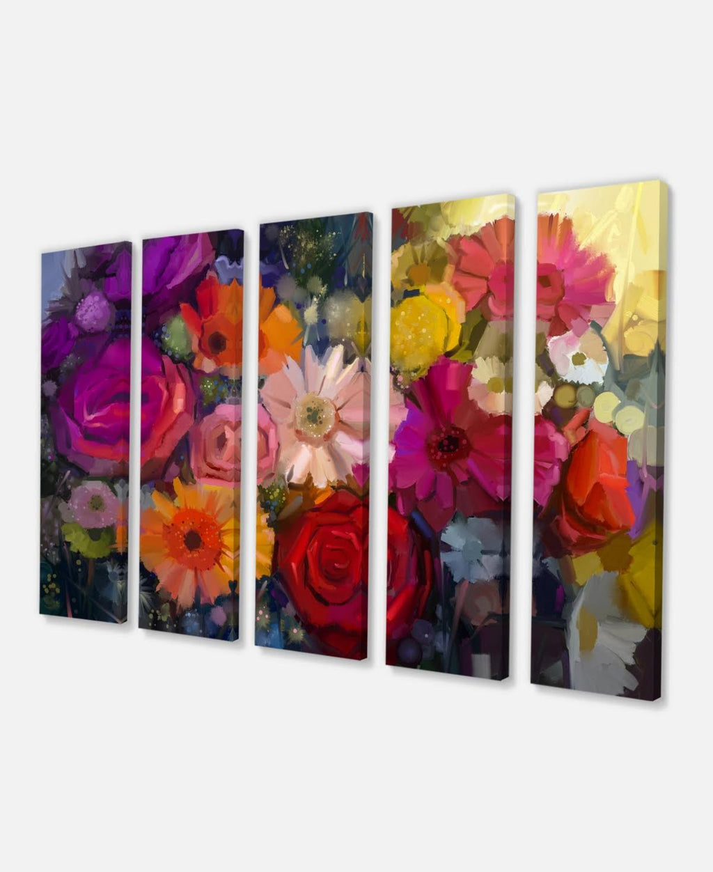 Purple Floral Canvas Artwork Print 60 in. Wide x 28 in. High K1410