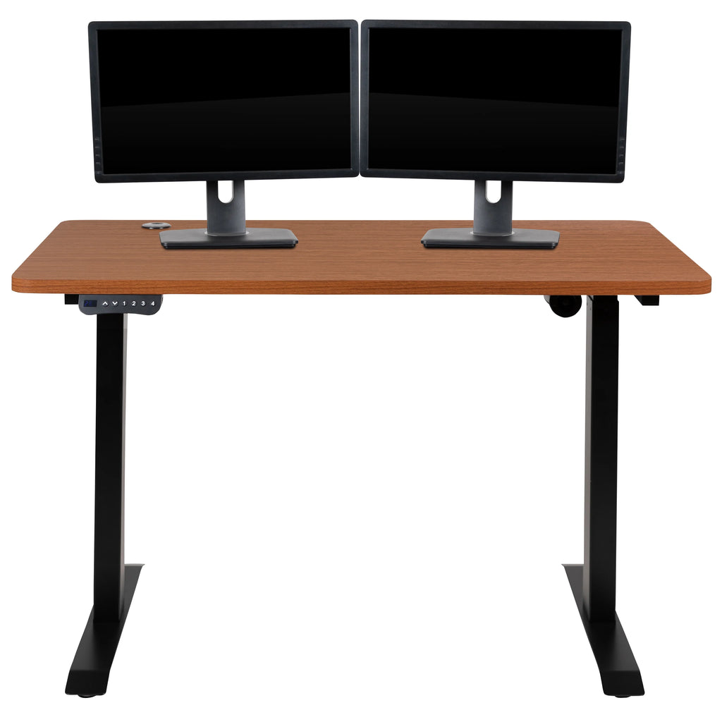 Electric Height Adjustable Standing Desk 48" Wide x 24" Deep Mahogany B594