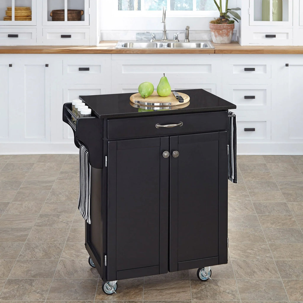 White Kitchen Cart with Oak Top I585