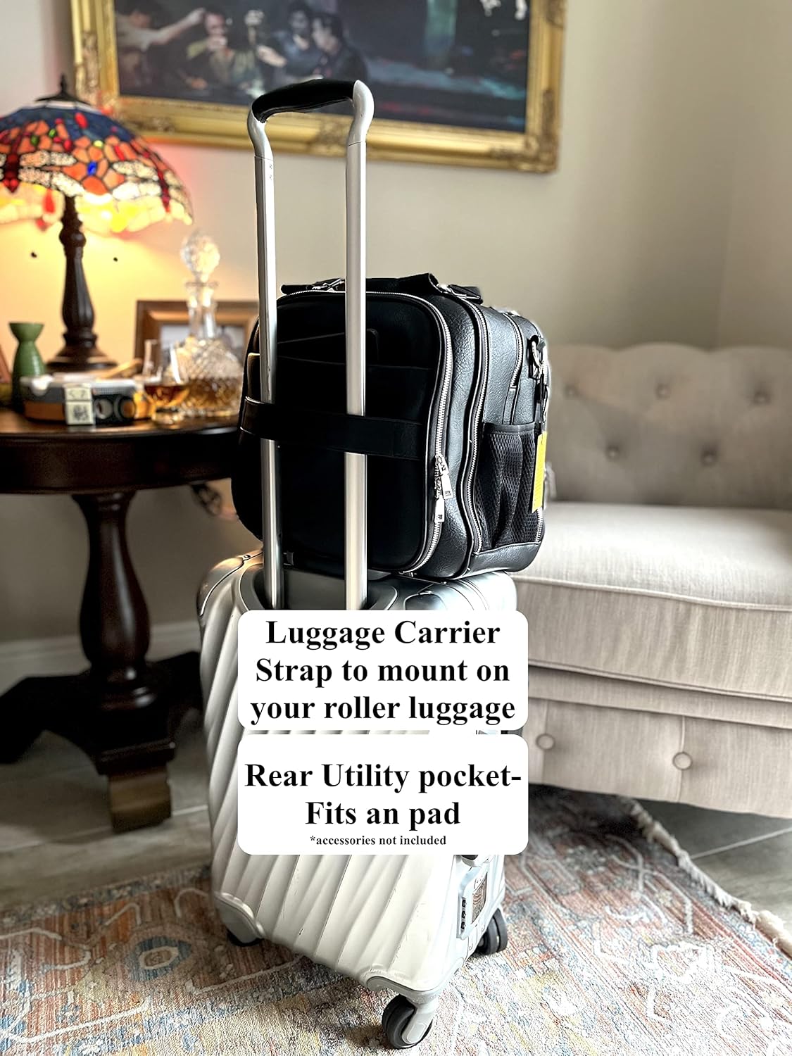 Aviation Flight Bag with Exterior Pockets and Zipper Storage I83357