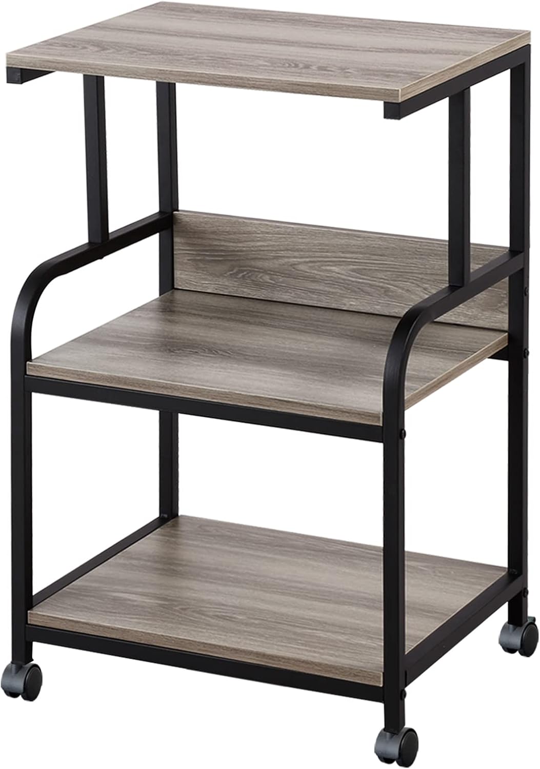 3-Tier Printer Stand on Wheels with Storage Shelves J35288
