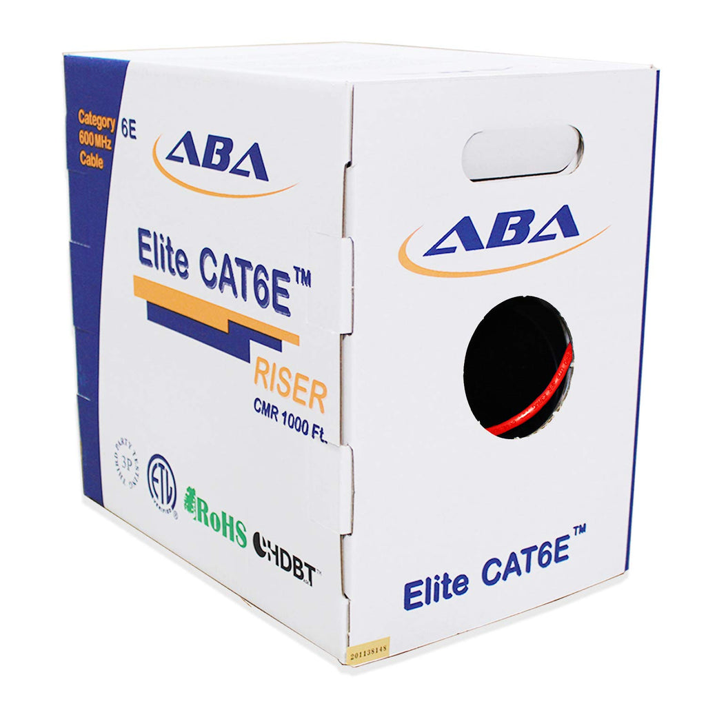 Blue 1000ft UTP 24AWG Solid Bare Copper CAT6E Riser Ethernet Cable U699