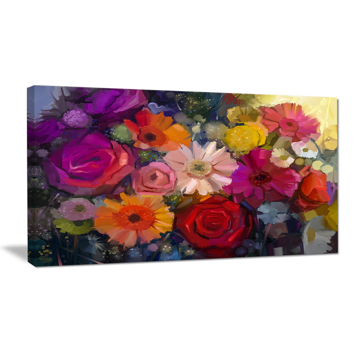 Purple Floral Canvas Artwork Print 60 in. Wide x 28 in. High K1410