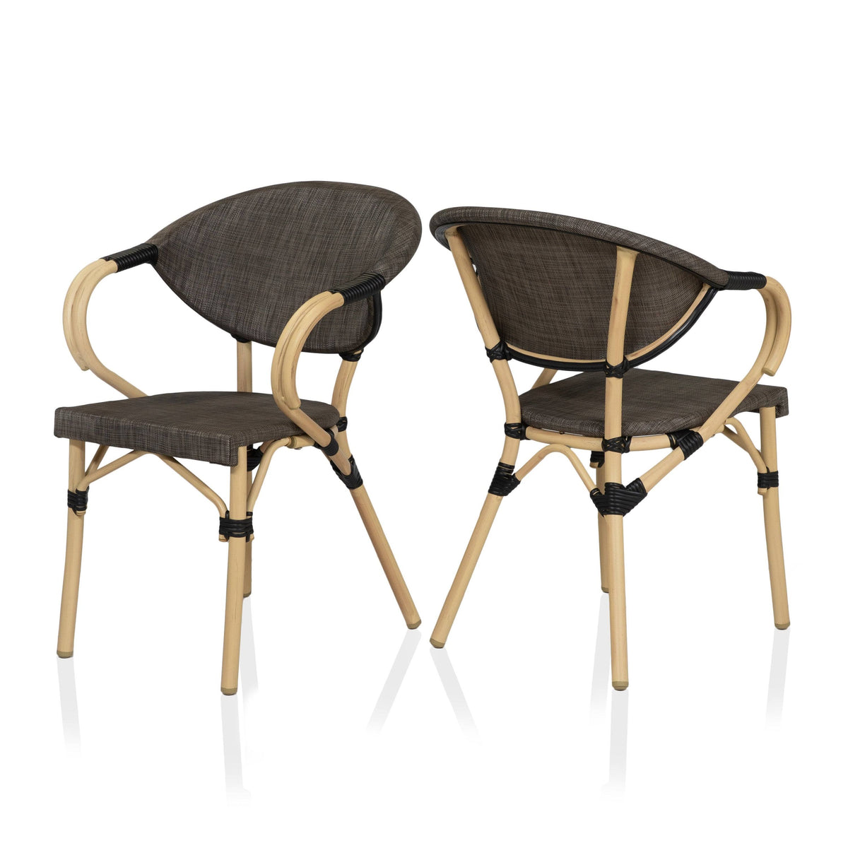 Natural Tone Patio Side Chairs Set of 2 N9950