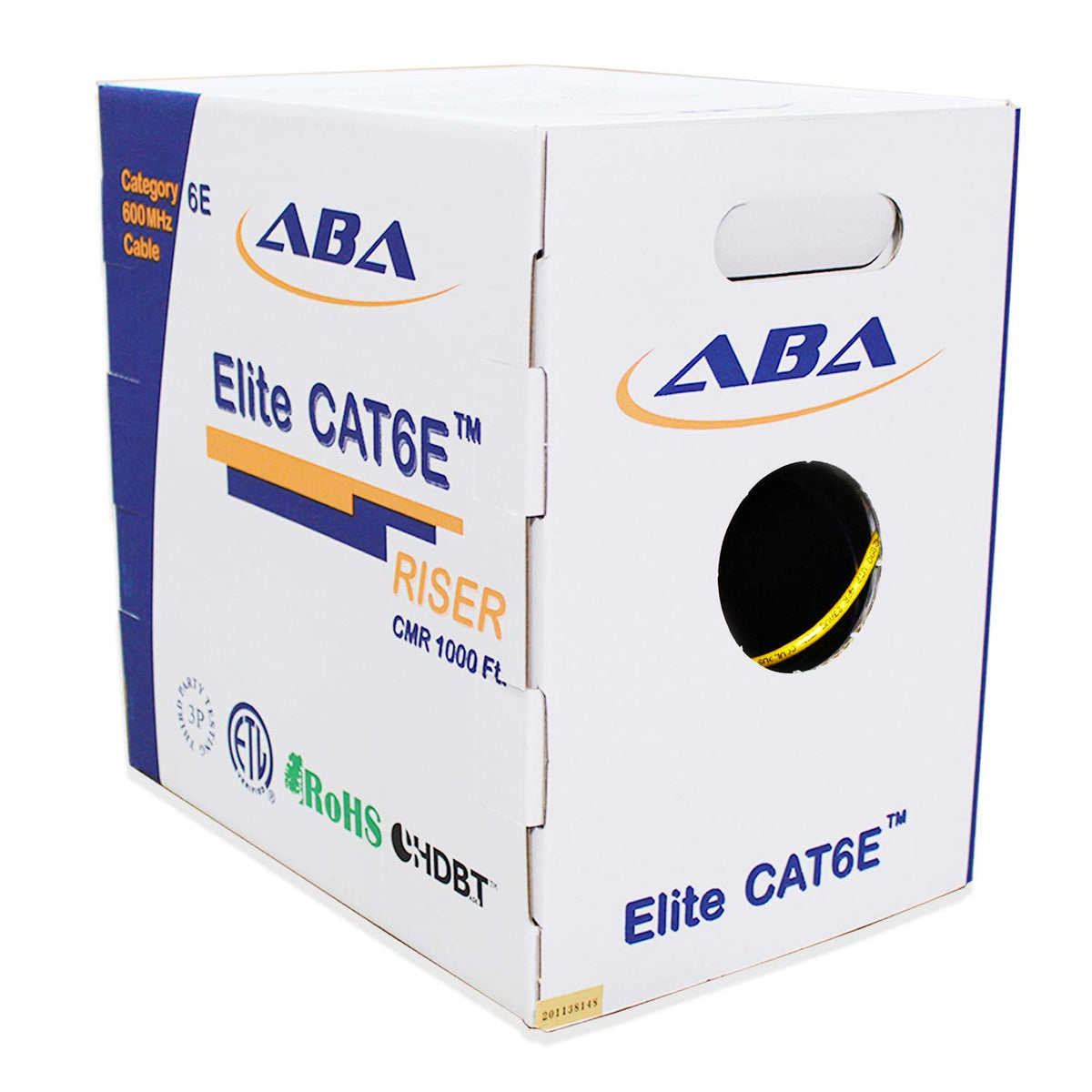 Blue 1000ft UTP 24AWG Solid Bare Copper CAT6E Riser Ethernet Cable U699