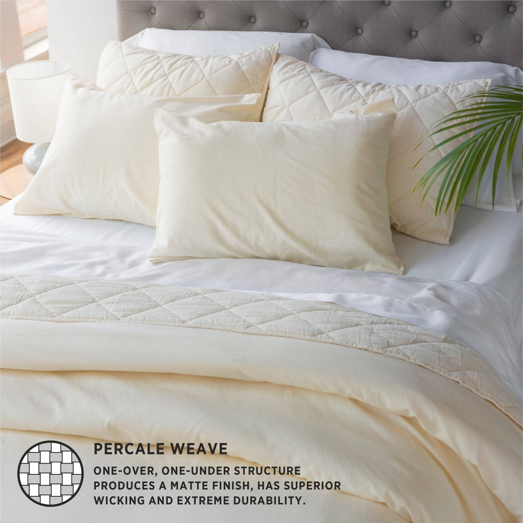White 3-Piece Percale Duvet Cover Set W6427