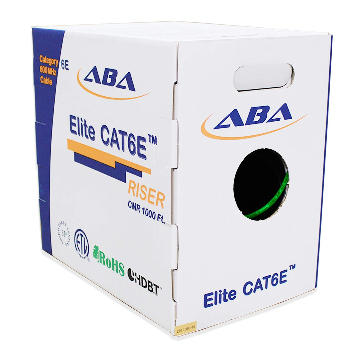 Blue 1000ft UTP 24AWG Solid Bare Copper CAT6E Riser Ethernet Cable U699