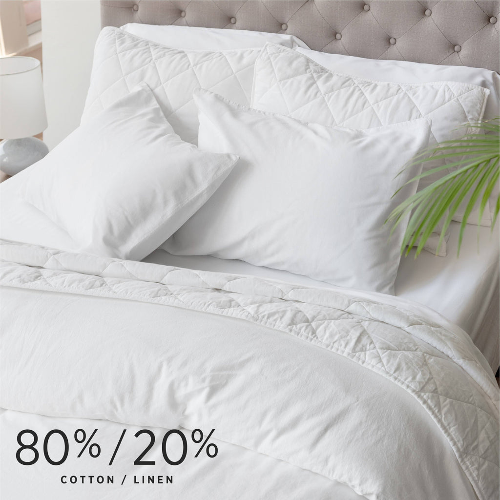 White 3-Piece Percale Duvet Cover Set W6427