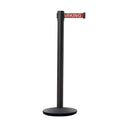 Retractable Belt Barrier Black Post Cast Iron Base 7.5 ft. Belt S99593