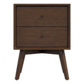 Mid-Century Modern Solid Wood 2-drawer Night Stand in Brown T5561
