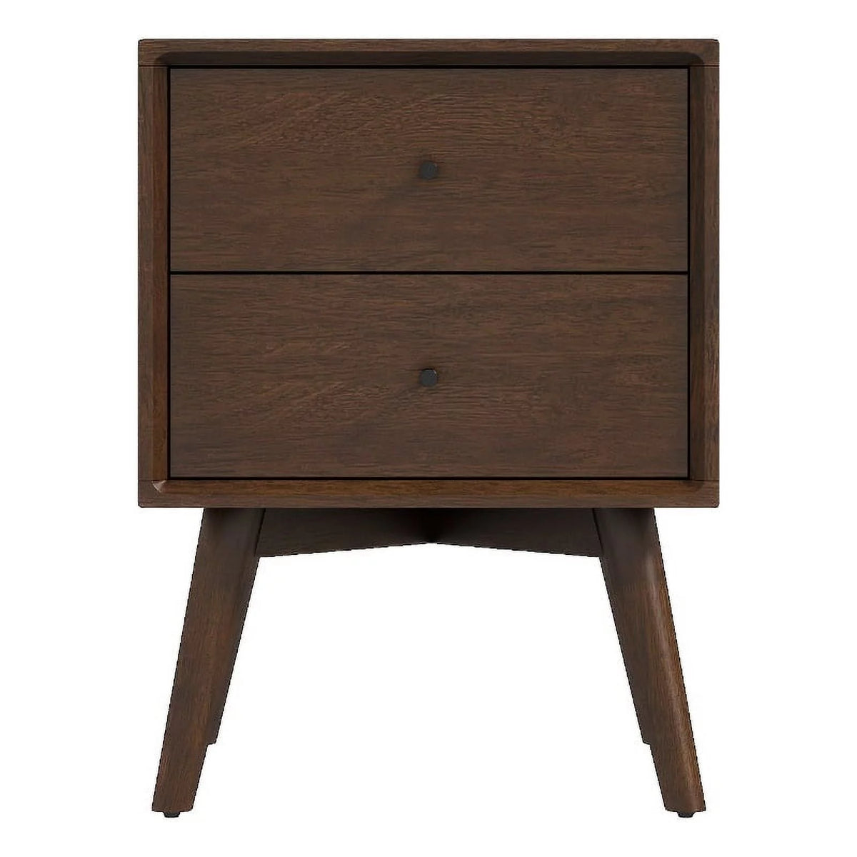 Mid-Century Modern Solid Wood 2-drawer Night Stand in Brown T5561