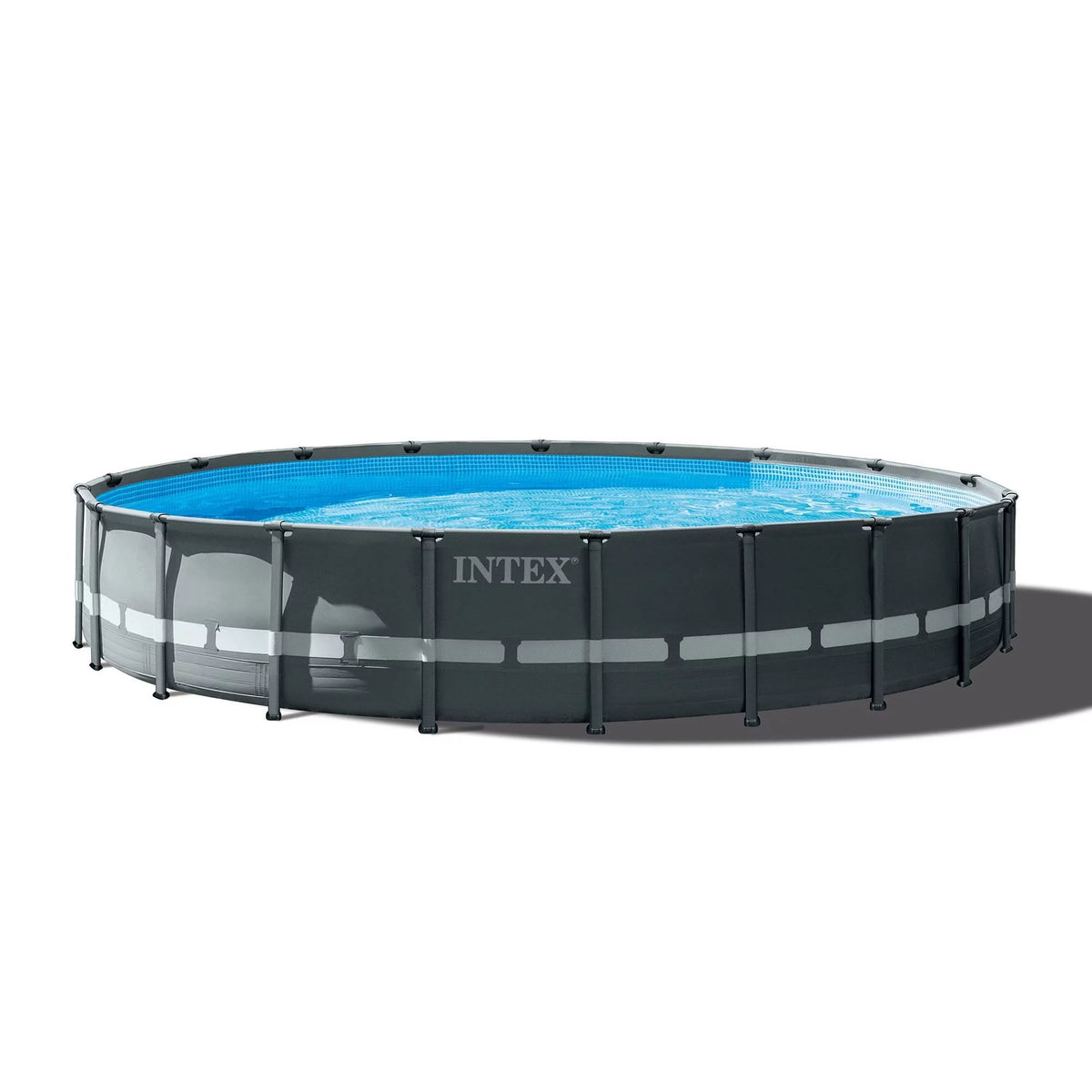24ft x 52in Round Frame Pool, 2 Pack Loungers, Floating Cooler Z85178
