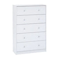 Contemporary White Wood 5 Drawer Chest J351