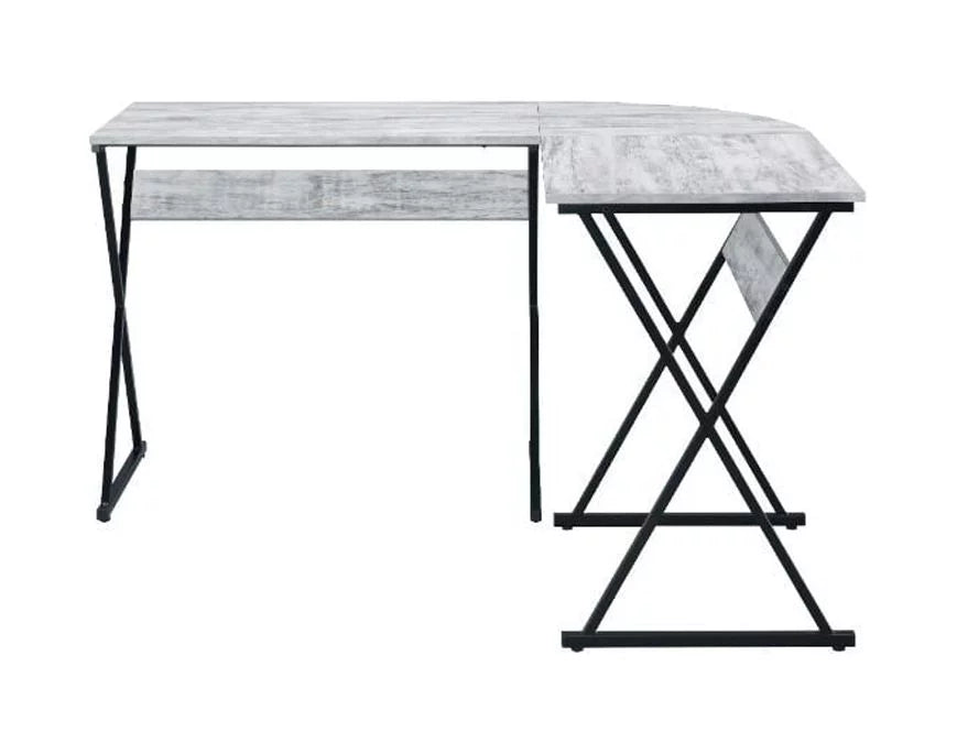 Antique White Black Writing Desk E2856