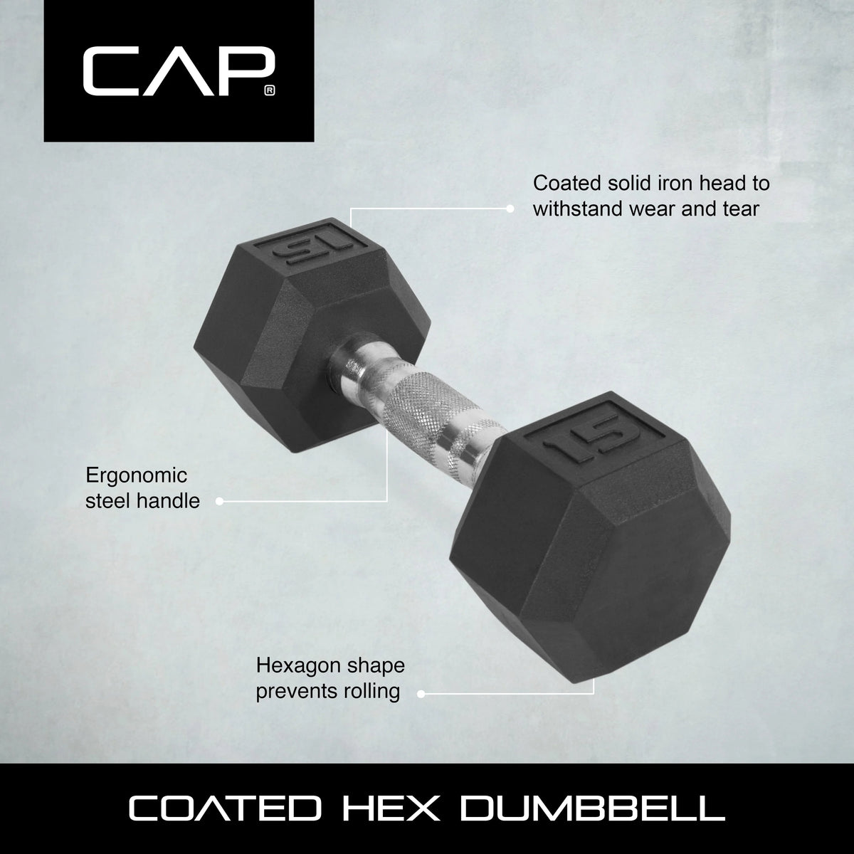 20lb Coated Rubber Hex Dumbbell Pair P739741