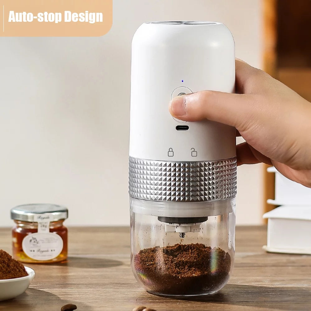 Portable Electric Burr Coffee Grinder 13W 200ml USB Rechargeable Adjustable J6520