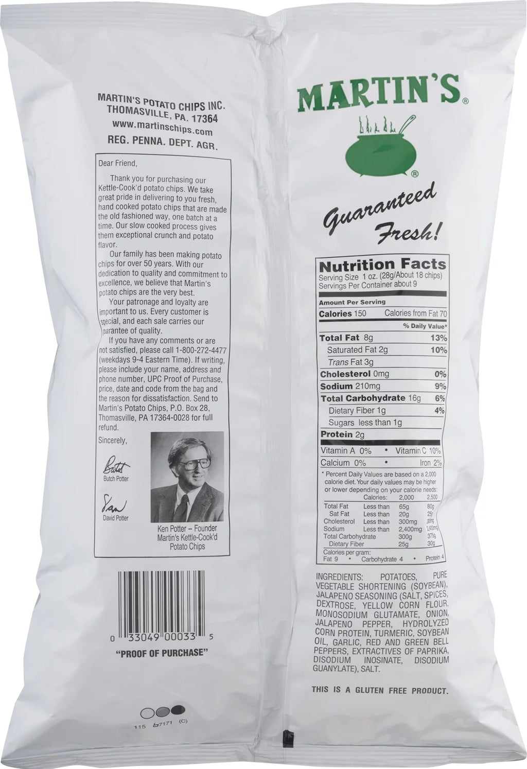 Jalapeno Potato Chips 8 Oz 4 Bags P31682