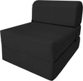 Folding Bed Sleeper Chair High Density Foam Black E36517
