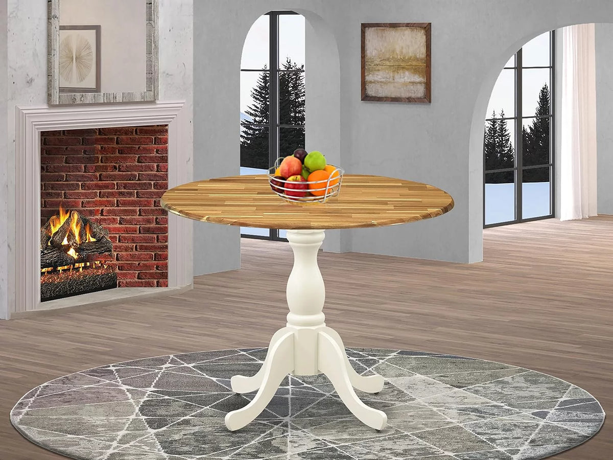 Round Dropleaf Pedestal Kitchen Table 42X42 Inch W6184