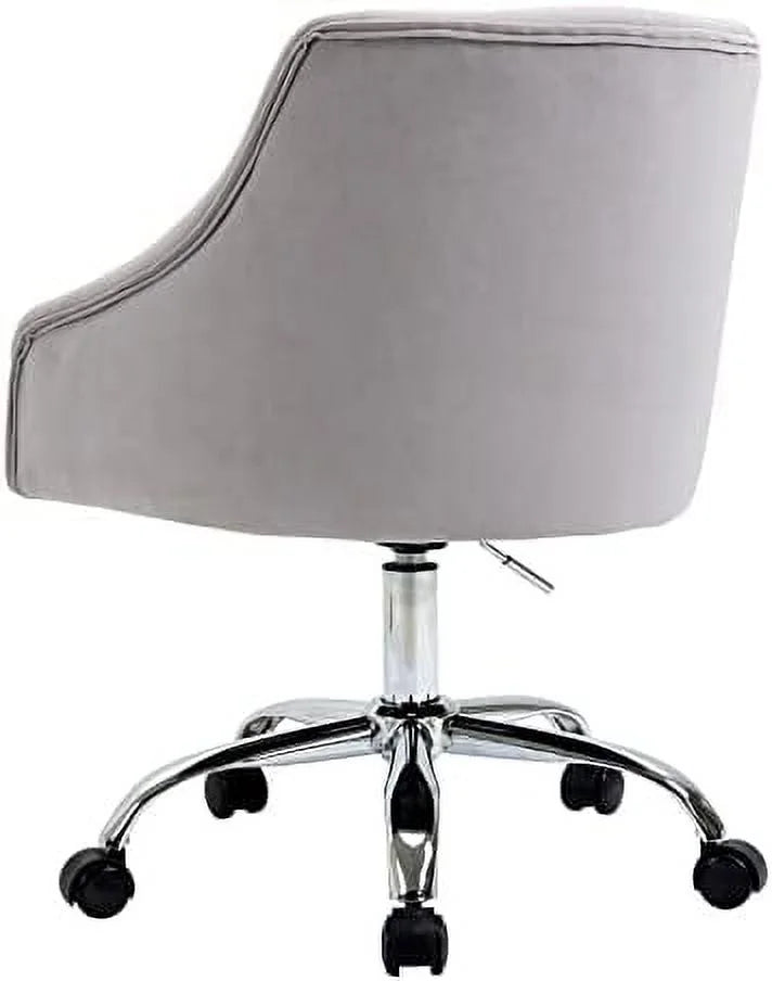 Grey Velvet Adjustable Mid-Back Office Chair J247