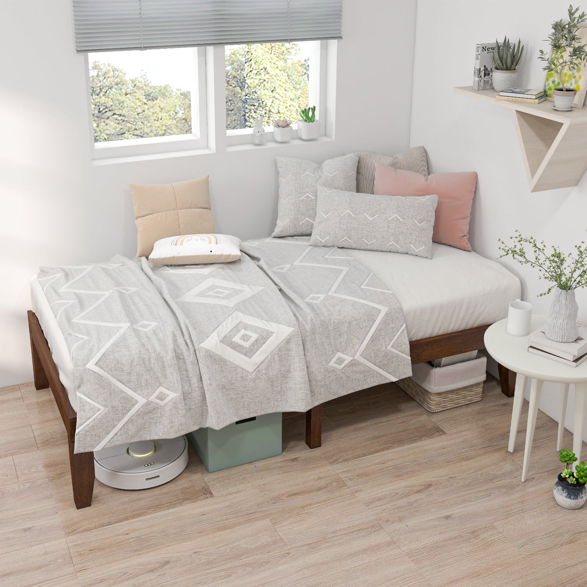 Twin Size 14'' Wooden Bed Frame Q1734