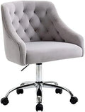 Grey Velvet Adjustable Mid-Back Office Chair J247