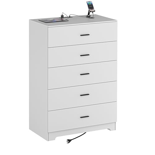 Black Wood 5 Drawer Dresser X4256