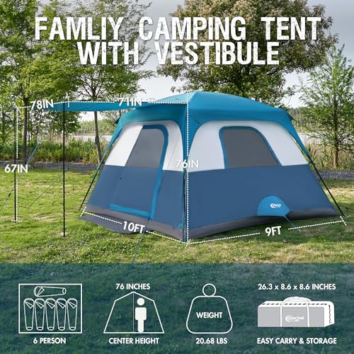 8 Person Family Camping Tent with Porch Z959