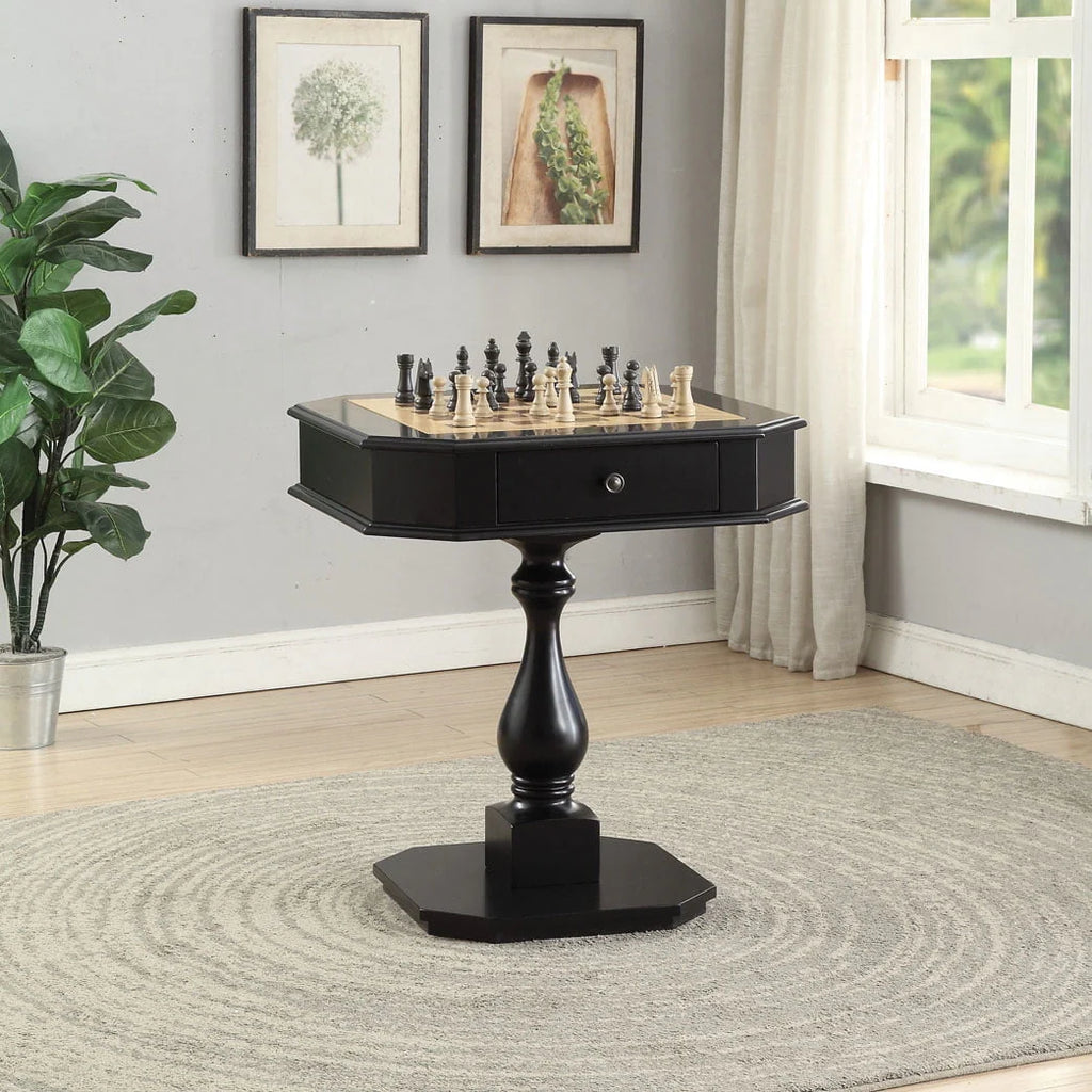 Wooden Chess Game Table with One Drawer V540