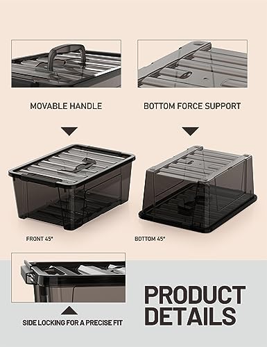 Clear Storage Bins with Lids, 6-Pack I256