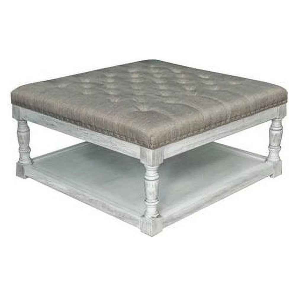 Tufted 34-inch Shelved Ottoman U2002